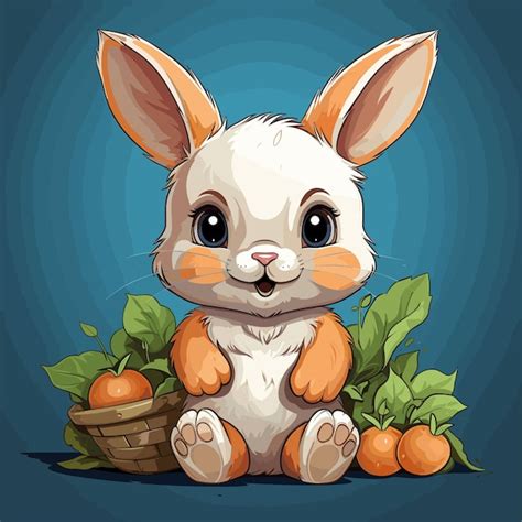 Premium Vector Cartoon Rabbit Holding Carrot Vector Illustration