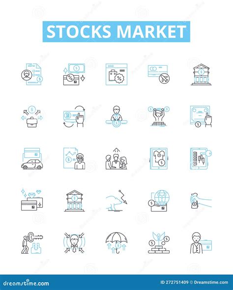 Stocks Market Vector Line Icons Set Stocks Market Investing Shares