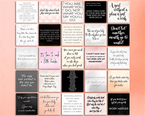 50 Fitness Quotes For Your Vision Board Printable Quotes Etsy