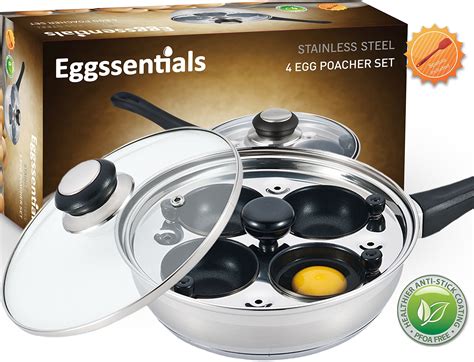 Eggssentials Poached Egg Maker Nonstick 4 Egg Poaching Cups