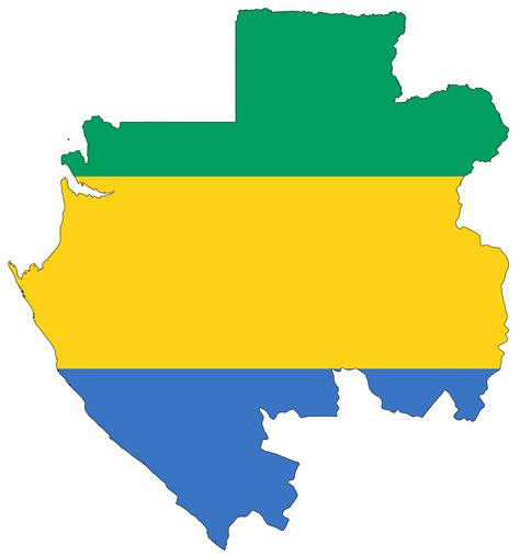 Gabon Flag Map •