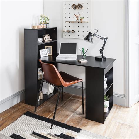 Essie Desk With Shelves Black Laura James