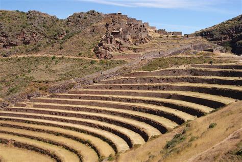 Terrazas Incas Monray Perú Curvas De Nivel Paisajes Terrazas