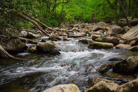 River And Waterfall Landscape In The Smoky Mountains Stock Photo