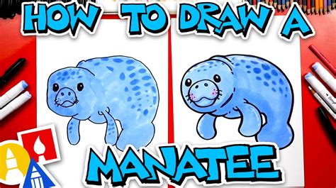 How To Draw A Cartoon Manatee Art For Kids Hub