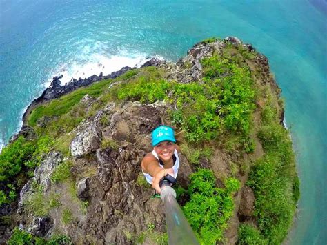 Sure it has amazing weather, turquoise beaches, palm trees and rainbows. Atop Chinamans hat Oahu Hawaii #hiking #camping #outdoors ...