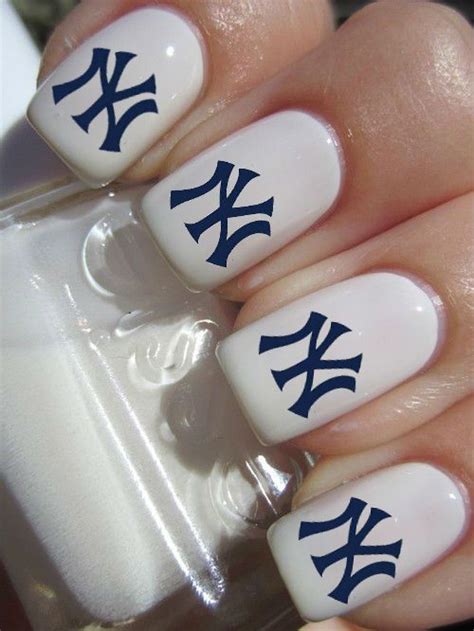 Create fun personanlized diy vinyl nail decals! New York Yankees Nail Decals | Yankees nails, New york ...