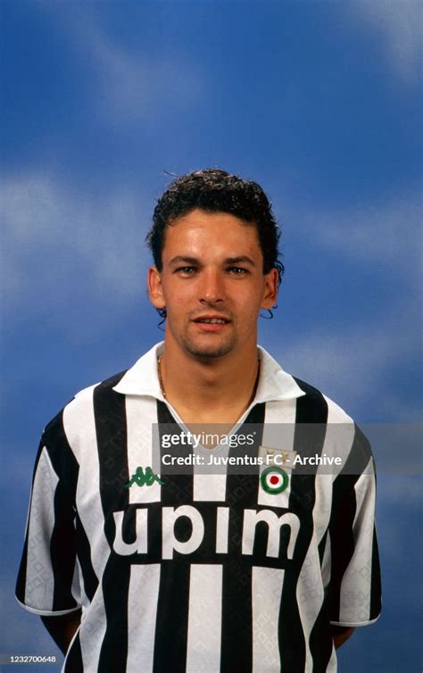Juventus Player Roberto Baggio On A Portrait Session With Juventus
