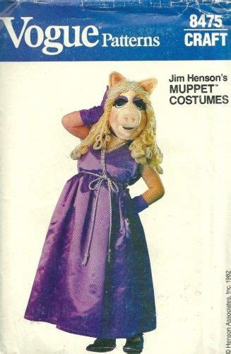 80s Vogue 8475 Childs Miss Piggy Costume Pattern Jim Hensons Sesame