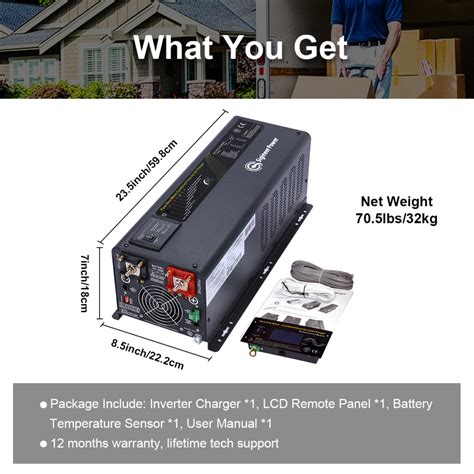 6000 Watt Inverter 24Vdc To 120V 240Vac Split Phase Pure Sine Wave