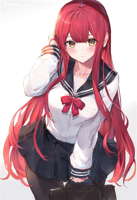 Anime Girl With Long Red Hair