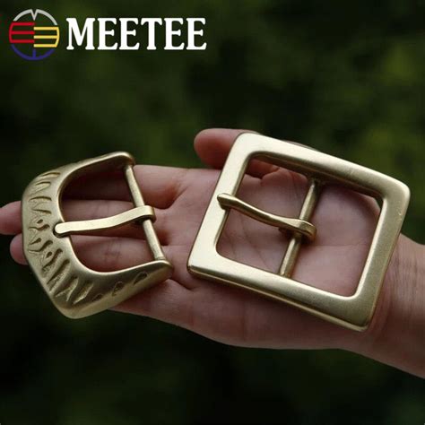 Meetee 1pc 45mm Pure Copper Belt Buckles Solid Brass Pin Buckle Head