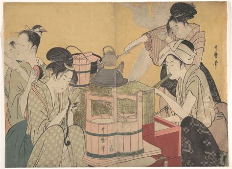 Kitagawa Utamaro Kitchen Scene Japan Edo Period 16151868 The