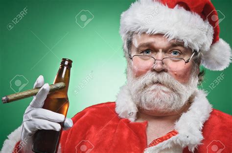 Santa Smoking And Drinking Rwtfstockphotos