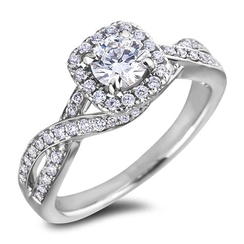 Diamond Engagement Halo Rings Sgr1168 Anaya Fine Jewellery Collection