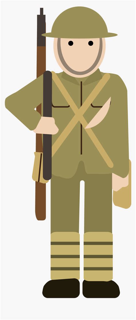 Military Clipart Soldier Ww1 Cartoon Simple World War 1 Hd Png