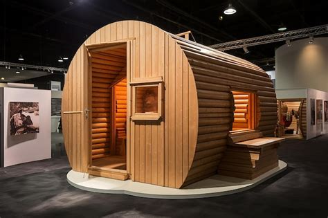 Premium Ai Image Wooden Bathhouse Sauna At The Exhibition Traditional