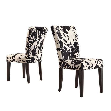 Shop cowhide dining room chairs and other cowhide seating from the world's best dealers at 1stdibs. HomeSullivan Whitmire Black Cowhide Fabric Parsons Dining ...