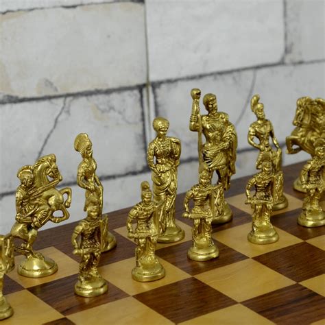 Original Rosewood Chess Set with Brass Pieces - Antikcart
