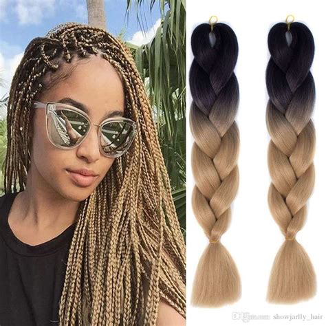 This is the best way to braid hair using clip in extensions! 2020 Ombre Braiding Hair Extensions High Temperature Fiber ...