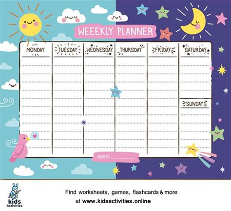 Cute Weekly Schedule Template Printable ⋆ Kids Activities Templates