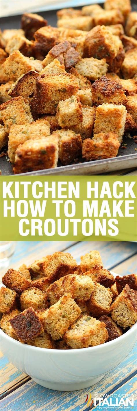 Don't be intimidated by baking bread pudding. Homemade Croutons are the best kitchen hack. This simple ...