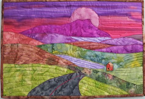 Mountain Valley Landscape Art Quilt Pattern Applique Tutorial Etsy