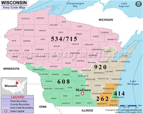 Wi Area Code Map Images And Photos Finder