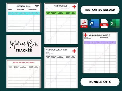 Medical Bill Tracker Template Printable In Pdf Excel Bill Tracker Medical Billing Medical