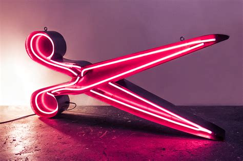Neon Scissors Kemp London Bespoke Neon Signs Prop Hire Large