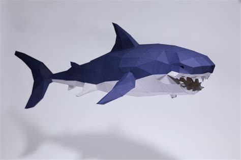 Shark Model Shark Paper Craft Shark Digital Template Shark Lowpoly