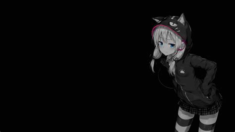 wallpaper selective coloring black background dark background simple background anime