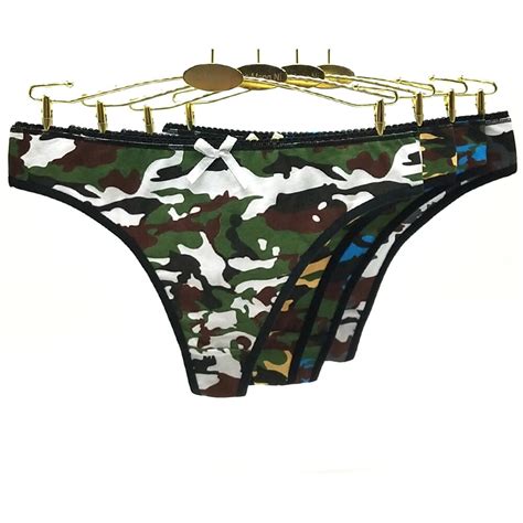 lot of 168 camo low rise cotton thong lady panties sexy army color women underwear new g string