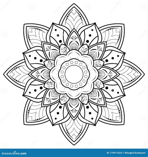 Circle Flower Of Mandala With Floral Ornament Patternvector Mandala