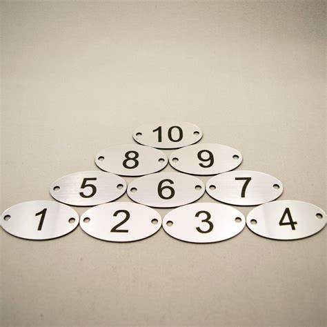 10 Laser Engraved Number Oval Discs Table Tags Locker Pub Etsy Uk