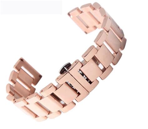 18mm 20mm 22mm New Men Women Rose Gold Stainless Steel Watch Band Strap