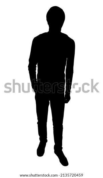 Black White Male Vector Silhouette Isolated Stock Vector Royalty Free