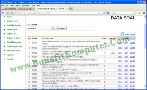 Source Code Ujian Online Php Bunafit Komputer