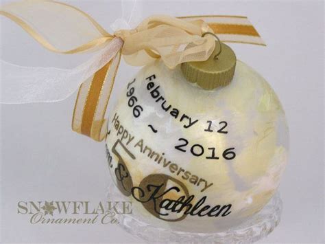 HAPPY 50th ANNIVERSARY PERSONALIZED Glass Christmas Ornament Etsy