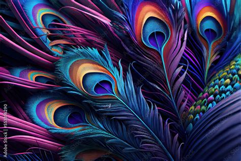 Beautiful Colorful Abstract Peacock Feather Background As Header