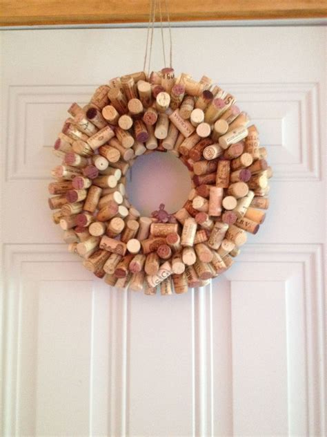 Wine Cork Wreath DIY All You Need Is A Foam Wreath Glue Sticks Corks And A Free