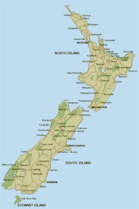 Map Of New Zealand Road And Street Maps Of Nz