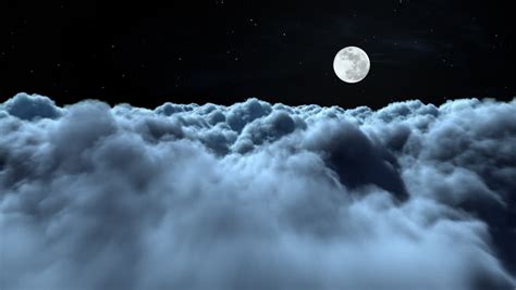 Flying Through Night Dark Clouds Full Stock Footage Video 100 Royalty