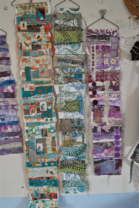 Print Collage And Stitch Print Collage Fabric Journals