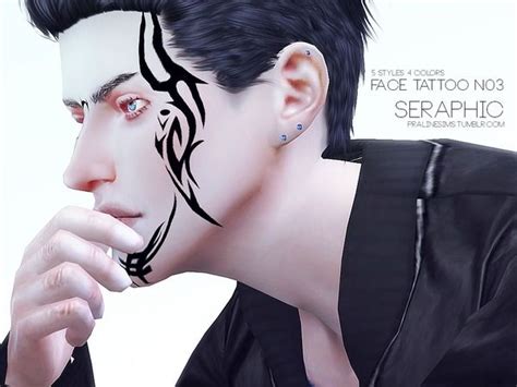 Pralinesims Seraphic Face Tattoo N03 Face Tattoo Tribal Face Tattoo