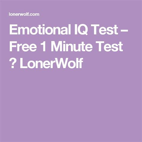 Emotional Intelligence Eq Test Free 1 Minute Test Emotional