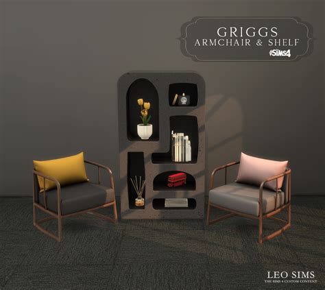 Griggs Armchair And Shelf From Leo 4 Sims Sims 4 Downloads