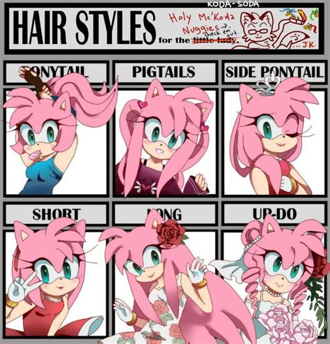 Amy Rose Hair Styles Peinados Sonic Y Amy Personajes De Juegos