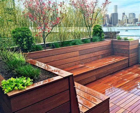 Brooklyn Heights Roof Deck Garden Design With Hot Tub And Deck