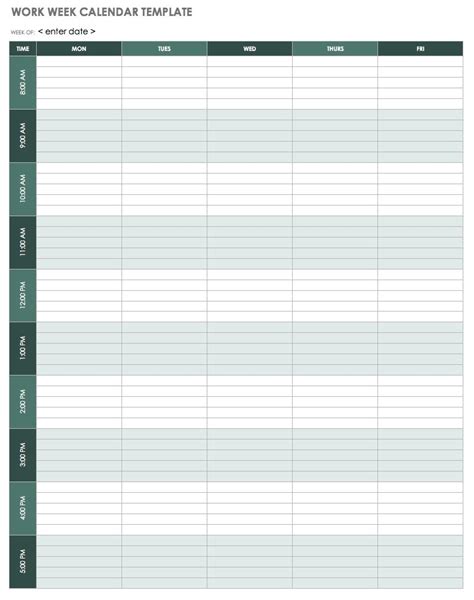 Collect Printable One Week Calendar With Hours Best Calendar Example